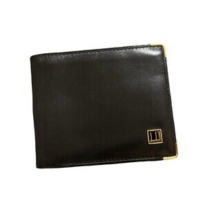 Dunhill Bifold Black Leather Gold Hardware Bifold Wallet Mens/Womens